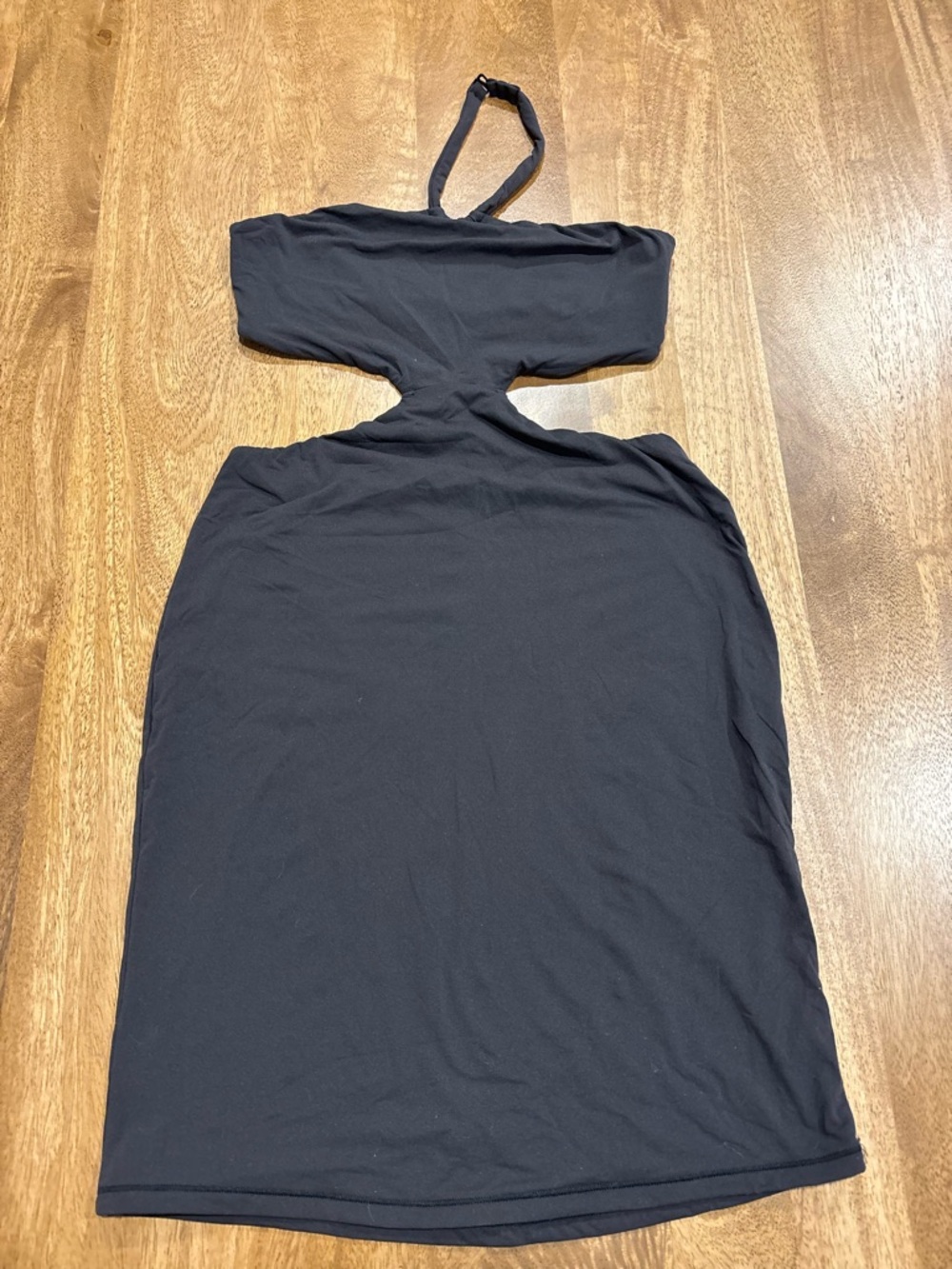 SKIMS Black Cutout Halter Bodycon Dress